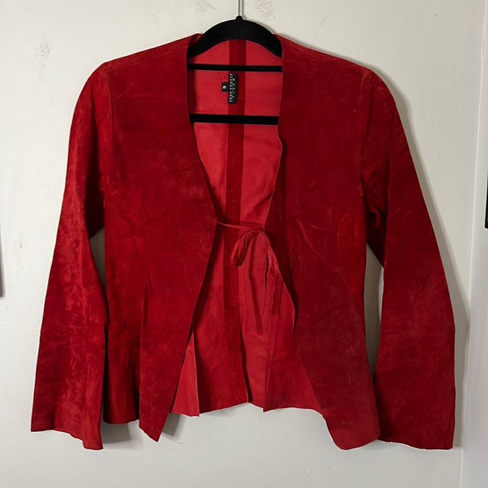 Wine Red Suede Jacket Medium